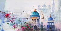 Zahid Ashraf, 08 x 16 inch, Acrylic on Canvas, Cityscape Painting, AC-ZHA-106